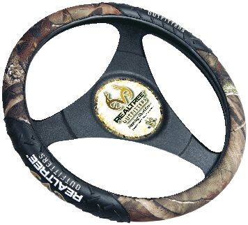 Browning Buckmark Branding Realtree Camo Steering Wheel Cover, Brown