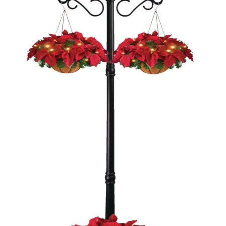 For Living Cresmont Outdoor Solar Lamp & Planter, Black