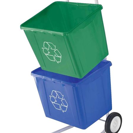 Orbis Plastic Rectangular Open Recycling Blue Box, 59-L