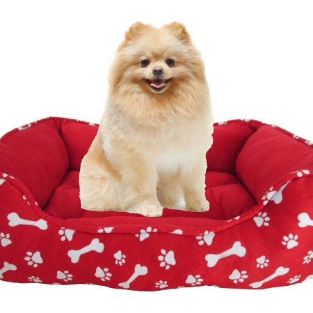 PAWS UP! Rectangle Dog Bed, 27-in x 23-in, Red