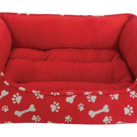 PAWS UP! Rectangle Dog Bed, 27-in x 23-in, Red