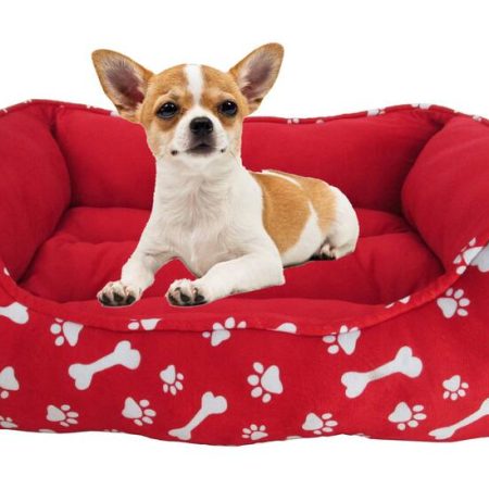 PAWS UP! Rectangle Dog Bed, 27-in x 23-in, Red