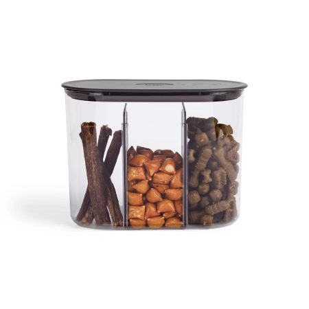 Reddy Pet Treat Jar with Divider, Black