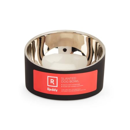 Reddy Stainless-Steel Slanted Dog Bowl, 2.25 Cup