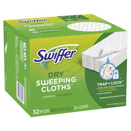 Swiffer Sweeper Dry Sweeping Cloth Refills, Unscented, 32 count