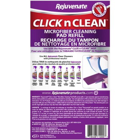 Rejuvenate Click N Clean Reusable Microfibre Mop Refill / Mop Pad