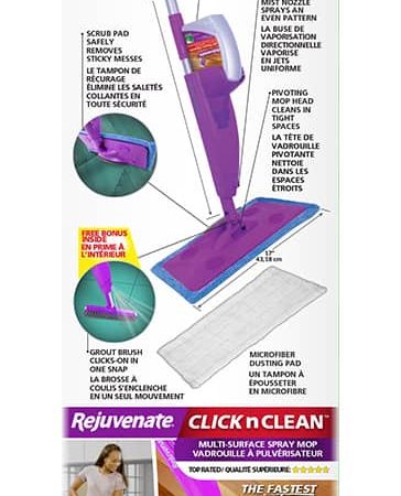 Rejuvenate Click N Clean Multi-Surface Microfibre Spray Floor Mop Kit