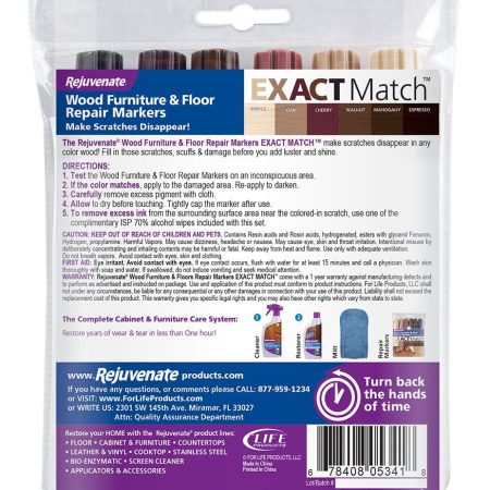 Rejuvenate Exact Match Wood Furniture and Floor Repair Markers, 6-pk