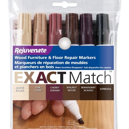 Rejuvenate Exact Match Wood Furniture and Floor Repair Markers, 6-pk