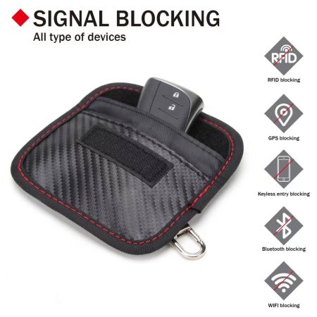 AutoTrends RFID Signal Blocking Faraday Keychain Pouch, Small