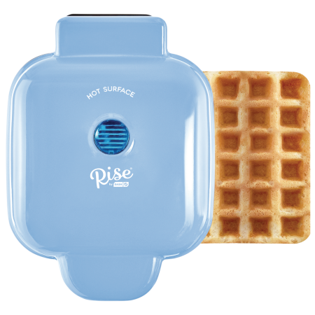 Dash Square Mini Waffle Maker, Compact Non-Stick, Blue