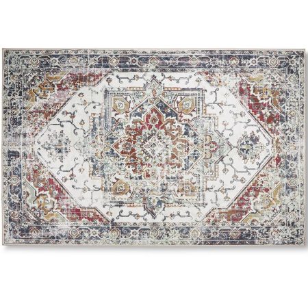 Rug-All Washable  Persian Dark Beige Rug, 5-ft x 7-ft