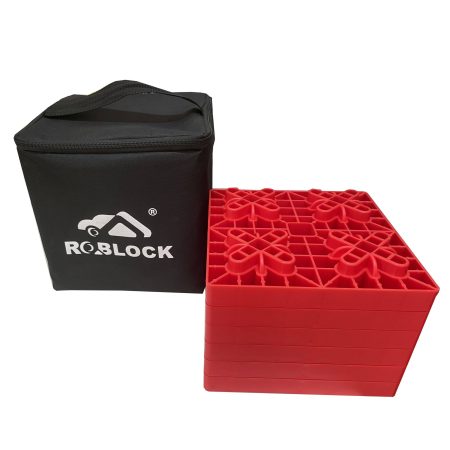 ROBLOCK RV Leveling Blocks with Bag, Red, 8-pc