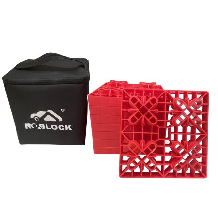 ROBLOCK RV Leveling Blocks with Bag, Red, 8-pc