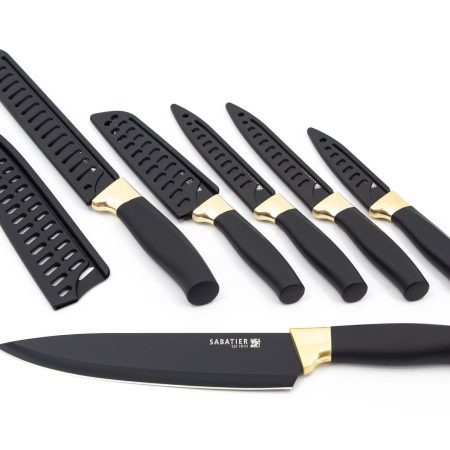 Sabatier Knife Set, Black/Gold, 12-pc