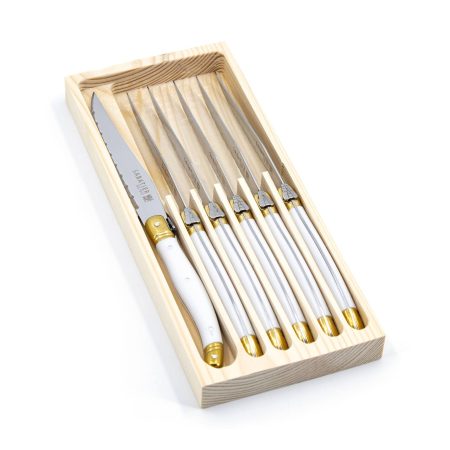 Sabatier Laguiole, White/Gold, 6-pc