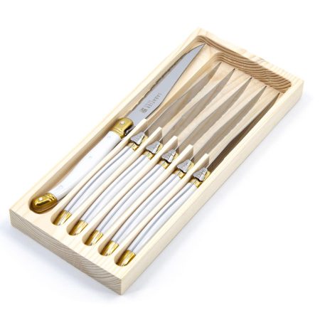 Sabatier Laguiole, White/Gold, 6-pc