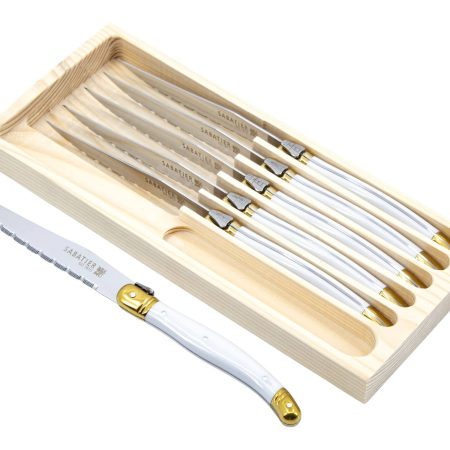 Sabatier Laguiole, White/Gold, 6-pc