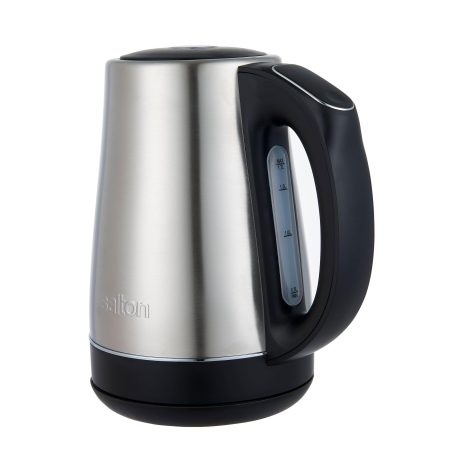 Salton Cordless Electric Kettle with Digital Display, Stainless Steel, 1.7-L