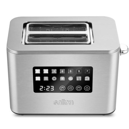 Salton Wide Slots Touchscreen Digital Toaster with 7 Settings, Stainless Steel, 2-Slices