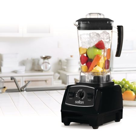 Salton Professional Grade Power Blender with 5 Pre-Set Programs & Vortex Jar, 1500W, Black, 2-L