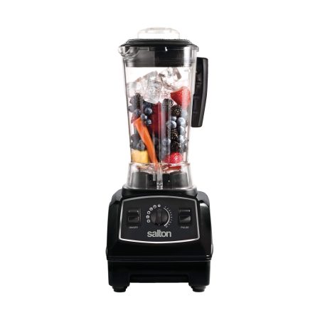 Salton Professional Grade Power Blender with 5 Pre-Set Programs & Vortex Jar, 1500W, Black, 2-L