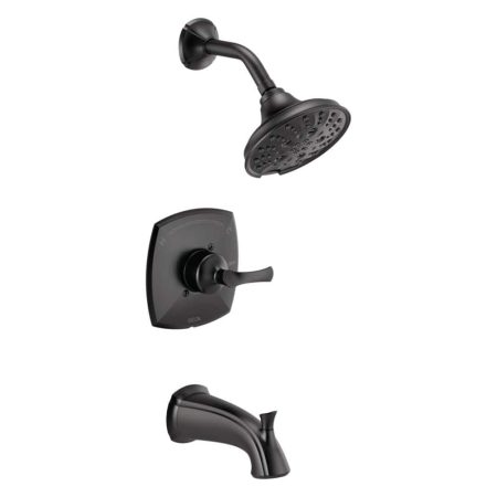 Delta Sandover Tub and Shower Faucet Set with H2Okinetic® Technology, Black