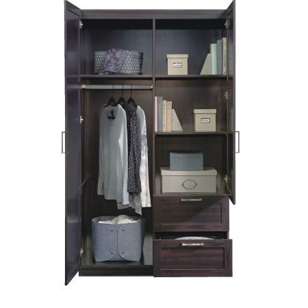 Sauder 2-Door 2-Drawer Wardrobe, Cinnamon