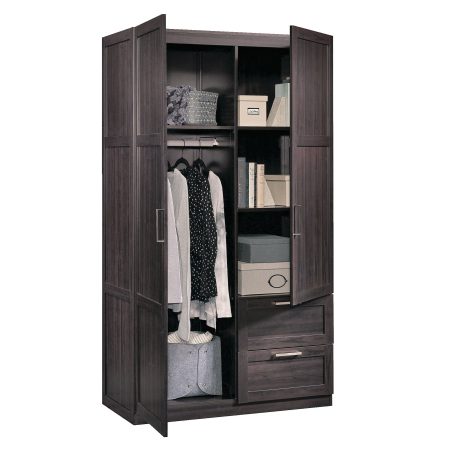 Sauder 2-Door 2-Drawer Wardrobe, Cinnamon