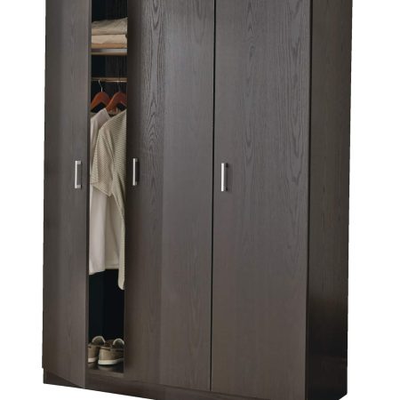 Sauder 3-Door Wardrobe Closet/Armoire Clothes Storage Cabinet With Hanger Rod & Shelves, Espresso