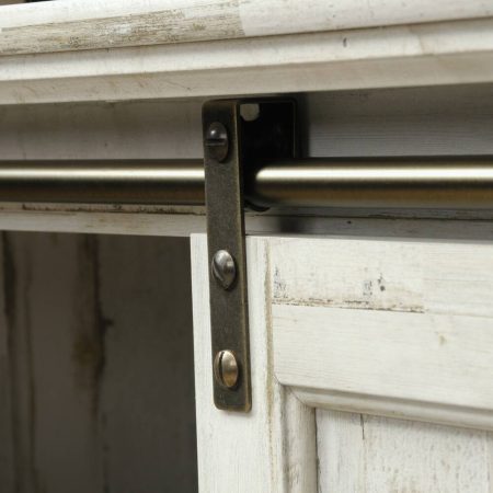 Sauder Barrister Lane 2-Door TV Stand & Media Storage Console Cabinet, White Plank Finish