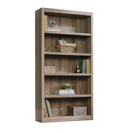 Sauder County Line 5-Tier Adjustable Shelf Bookcase/Bookshelf, Salt Oak Finish