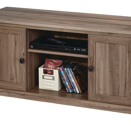 Sauder County Line 2-Door TV Stand & Media Storage Console Cabinet, Salt Oak Finish