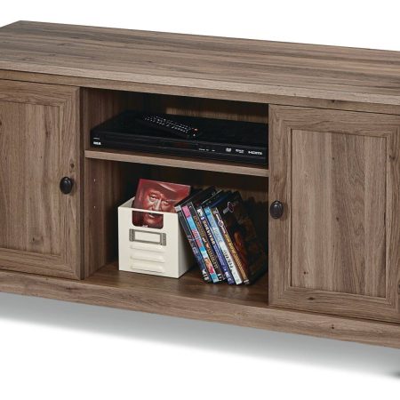 Sauder County Line 2-Door TV Stand & Media Storage Console Cabinet, Salt Oak Finish