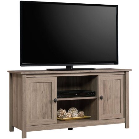 Sauder County Line 2-Door TV Stand & Media Storage Console Cabinet, Salt Oak Finish