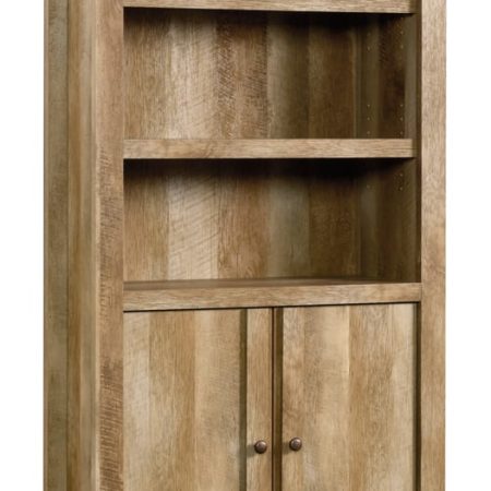 Sauder Dakota 3-Tier 2-Door Bookcase/Bookshelf Storage Cabinet, Craftsman Oak Finish