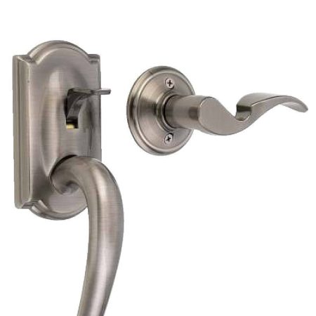 Schlage Camelot Handleset with Avanti Interior Lever, Rated AAA Security, Antique Pewter