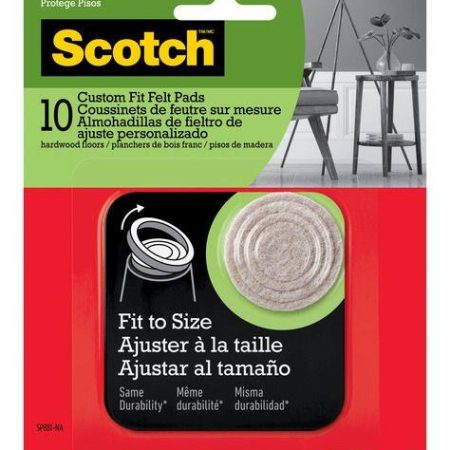 Scotch Custom Fit Felt Pad, Strong & Self Adhesive, Floor Protection, Fit to Size, 10-pk