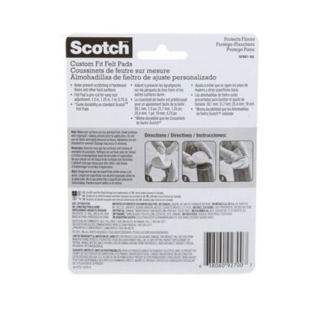 Scotch Custom Fit Felt Pad, Strong & Self Adhesive, Floor Protection, Fit to Size, 10-pk