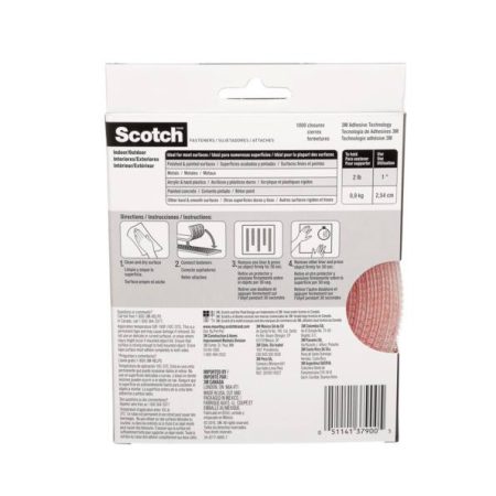 Scotch Heavy Duty UV Resistant Extreme Fasteners, Clear, 10-lbs, 1-in x 10-ft, 2-pk