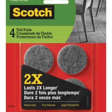 Scotch Heavy Duty Felt Pads, Surface Protection, Assorted Sizes, 4-pc