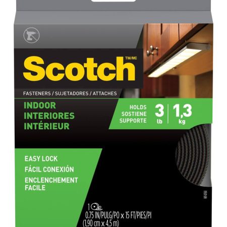 Scotch Indoor Fasteners, Black, 3-lbs, 0.75-in x 15-ft, 1-pk