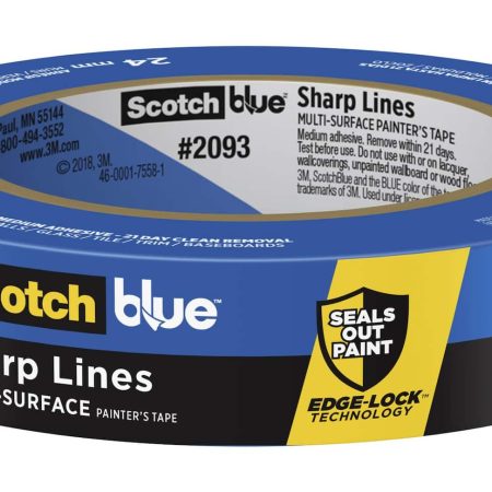 3M ScotchBlue Sharp Lines Multi-Surface Painter's Tape with Edge-Lock, Blue, 0.94-in x 60-yd