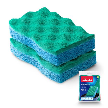 Vileda Scrunge Multi-Use, Non-Scratch Scrub Sponge, 2-pk