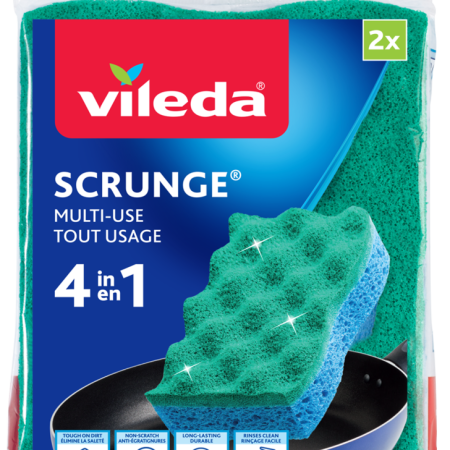 Vileda Scrunge Multi-Use, Non-Scratch Scrub Sponge, 2-pk