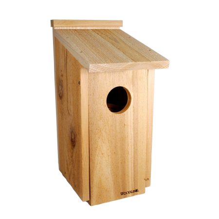 Panacea Natural Wood Outdoor Screech Owl & Kestrel House with Wood Shavings, 12 x 10 x 20-in