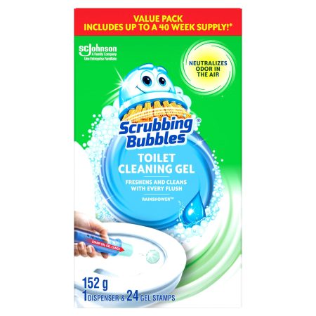 Scrubbing Bubbles Toilet Cleaning Gel Refill, Rainshower Scent, 24 Gel Discs