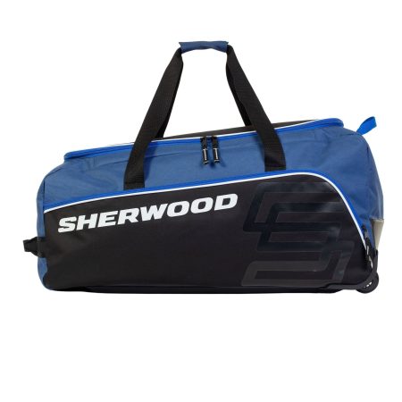 Sherwood Hockey Bag, Wheeled, Junior, Black/Blue, 32-in