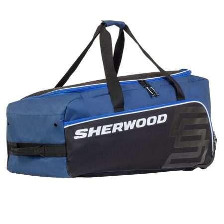 Sherwood Hockey Bag, Wheeled, Junior, Black/Blue, 32-in