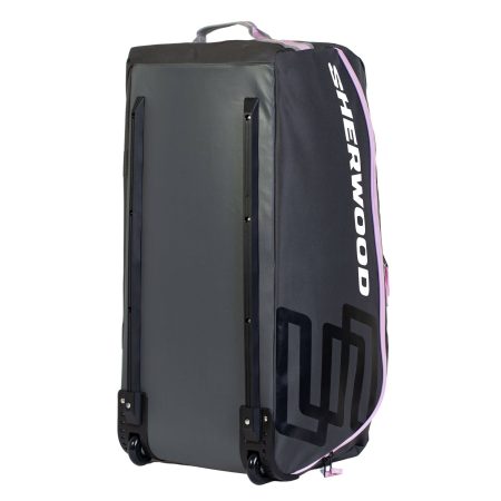 Sherwood Hockey Bag, Wheeled, Junior, Grey/Pink, 32-in